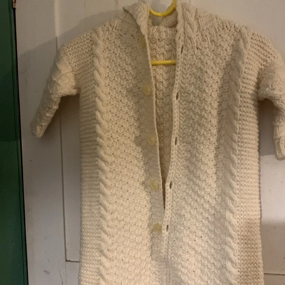 OOAK Baby Bunting Hand-crafted Sleep Sack Fisherman Knit style unique gift